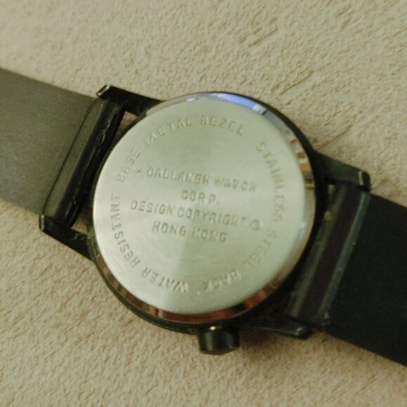 Guess Quartz Watch Vintage Black Strap Blue Dial Stainless Steel Water Resistant - Picture 3 of 8